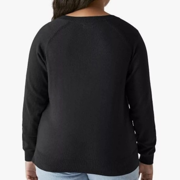 Lucky Brand Women's Black V-Neck Sweater, X-Large - Picture 3 of 9